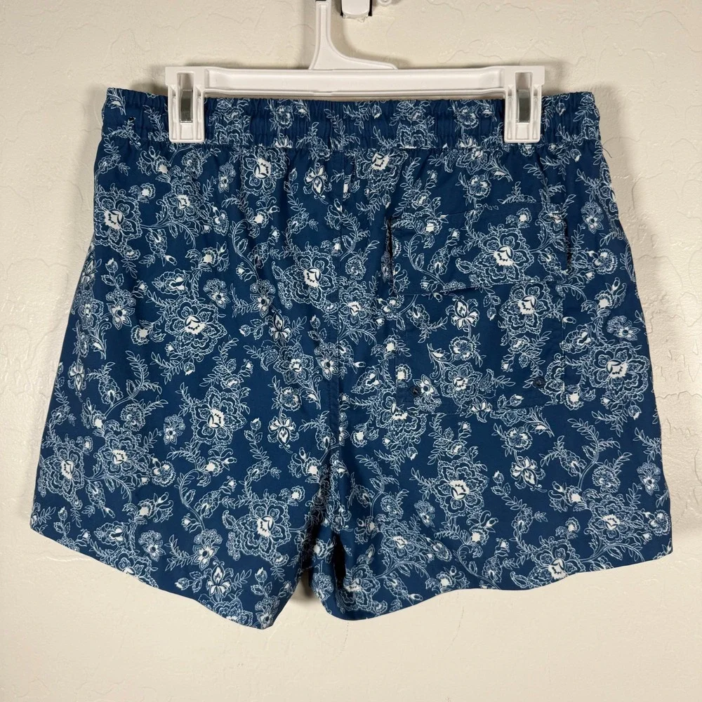 Abercrombie & Fitch Swim Trunks Mens Medium Blue Floral Relaxed Stretch Shorts